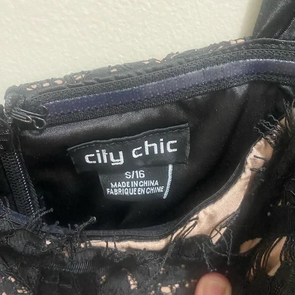 Black lace top size 16 City Chic dress - Picture 5 of 10